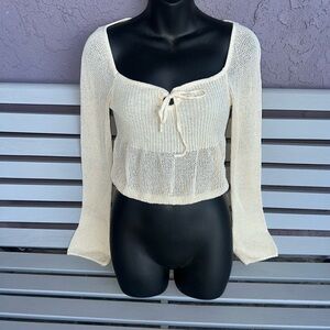 Princess Polly Cream Knit Top